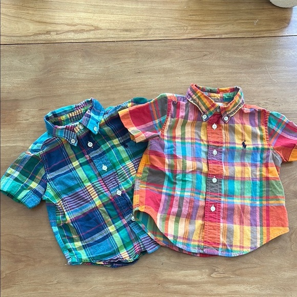 Ralph Lauren Other - Ralph Lauren Toddler Boys Cotton Madras Shoet Sleeve Shirts Set of 2 (12 months)